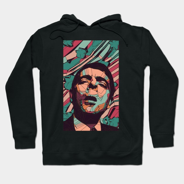 Rowan Atkinson Geometric Art Hoodie by Playful Creatives